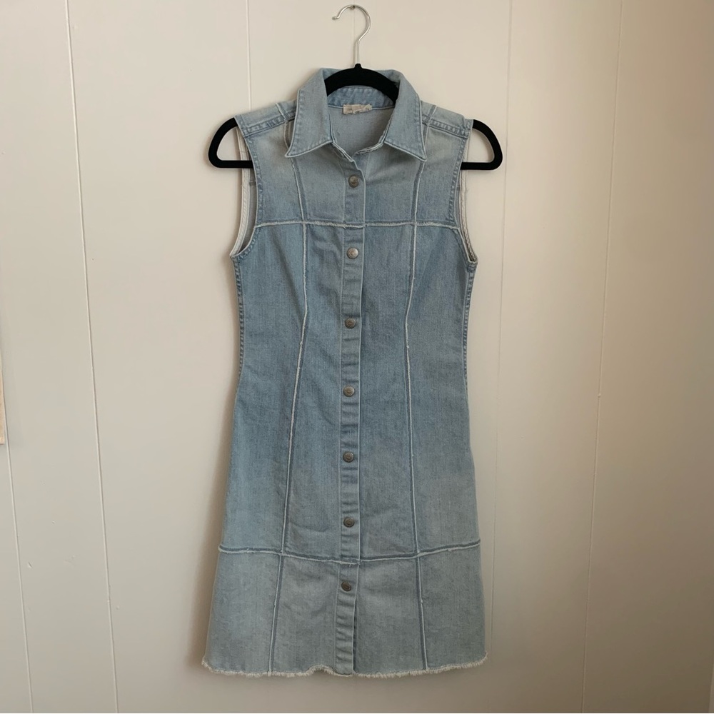 Adriano Goldschmied AG “Effie” Sleeveless denim snap front dress